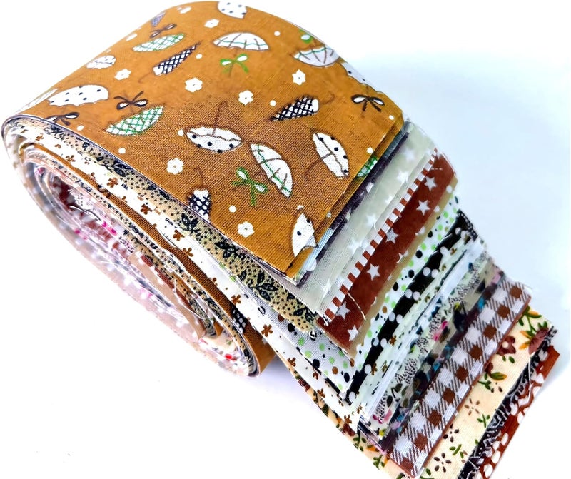 wfljl 42 Fabric Strips 2.5" x 44" | Cotton Bundles for Quilting - Assortment of Quilting Fabric with Vintage Floral Designs - Image 1